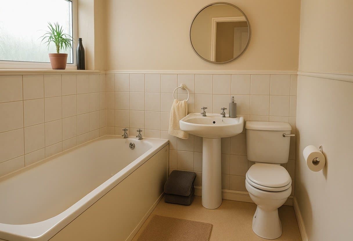 Before — Bathroom renovation by REFORMANU: from old bath and tiles to a wet-room shower with floating unit and backlit mirror